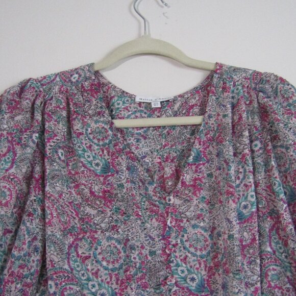 Maison D'Amelie Floral Sheer Blouse Small Prairie Cottagecore - Picture 2 of 9